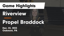 Riverview  vs Propel Braddock Game Highlights - Dec. 22, 2023