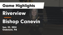 Riverview  vs Bishop Canevin  Game Highlights - Jan. 22, 2024