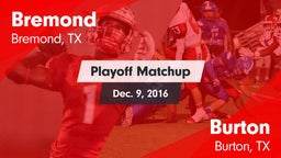 Matchup: Bremond  vs. Burton  2016