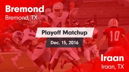 Matchup: Bremond  vs. Iraan  2016