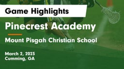Pinecrest Academy  vs Mount Pisgah Christian School Game Highlights - March 2, 2023