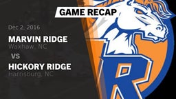 Recap: Marvin Ridge  vs. Hickory Ridge  2016