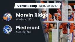 Recap: Marvin Ridge  vs. Piedmont  2017