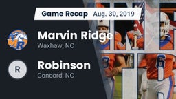 Recap: Marvin Ridge  vs. Robinson  2019