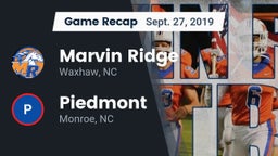 Recap: Marvin Ridge  vs. Piedmont  2019