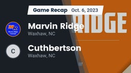 Recap: Marvin Ridge  vs. Cuthbertson  2023