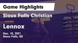 Sioux Falls Christian  vs Lennox  Game Highlights - Dec. 10, 2021