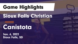 Sioux Falls Christian  vs Canistota  Game Highlights - Jan. 6, 2022