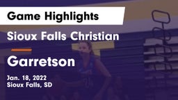 Sioux Falls Christian  vs Garretson  Game Highlights - Jan. 18, 2022