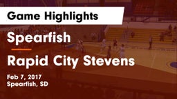 Spearfish  vs Rapid City Stevens  Game Highlights - Feb 7, 2017