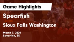 Spearfish  vs Sioux Falls Washington  Game Highlights - March 7, 2020