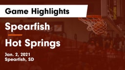 Spearfish  vs Hot Springs  Game Highlights - Jan. 2, 2021