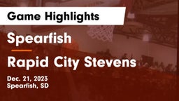 Spearfish  vs Rapid City Stevens  Game Highlights - Dec. 21, 2023