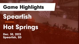 Spearfish  vs Hot Springs  Game Highlights - Dec. 30, 2023