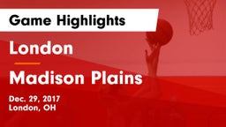 London  vs Madison Plains  Game Highlights - Dec. 29, 2017