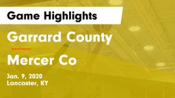 Garrard County  vs Mercer Co Game Highlights - Jan. 9, 2020