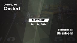 Matchup: Onsted  vs. Blissfield  2016