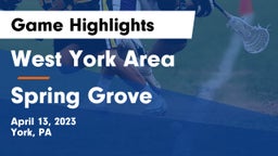 West York Area  vs Spring Grove  Game Highlights - April 13, 2023
