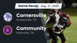 Recap: Cornersville  vs. Community  2020
