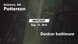 Matchup: Patterson High vs. Dunbar  baltimore 2016