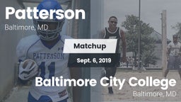 Matchup: Patterson High vs. Baltimore City College  2019
