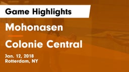 Mohonasen  vs Colonie Central  Game Highlights - Jan. 12, 2018