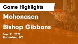 Mohonasen  vs Bishop Gibbons Game Highlights - Jan. 21, 2020