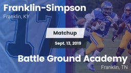Matchup: Franklin-Simpson vs. Battle Ground Academy  2019