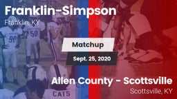 Matchup: Franklin-Simpson vs. Allen County - Scottsville  2020