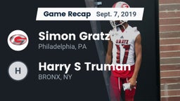 Recap: Simon Gratz  vs. Harry S Truman  2019