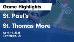 St. Paul's  vs St. Thomas More  Game Highlights - April 14, 2023