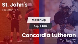 Matchup: St. John's High vs. Concordia Lutheran  2017