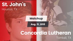Matchup: St. John's High vs. Concordia Lutheran  2018