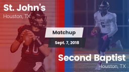 Matchup: St. John's High vs. Second Baptist  2018