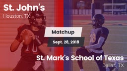Matchup: St. John's High vs. St. Mark's School of Texas 2018