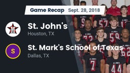 Recap: St. John's  vs. St. Mark's School of Texas 2018