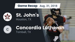 Recap: St. John's  vs. Concordia Lutheran  2018