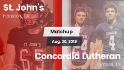 Matchup: St. John's High vs. Concordia Lutheran  2019