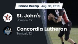 Recap: St. John's  vs. Concordia Lutheran  2019