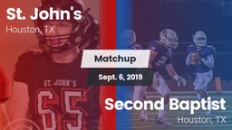Matchup: St. John's High vs. Second Baptist  2019