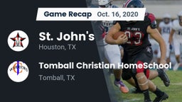 Recap: St. John's  vs. Tomball Christian HomeSchool  2020