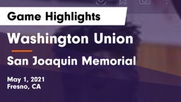 Washington Union  vs San Joaquin Memorial  Game Highlights - May 1, 2021