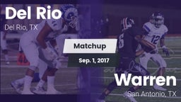Matchup: Del Rio  vs. Warren  2017