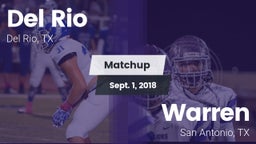 Matchup: Del Rio  vs. Warren  2018