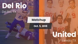 Matchup: Del Rio  vs. United  2018