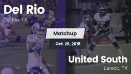 Matchup: Del Rio  vs. United South  2018