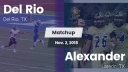 Matchup: Del Rio  vs. Alexander  2018