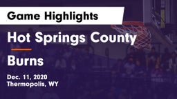 Hot Springs County  vs Burns  Game Highlights - Dec. 11, 2020