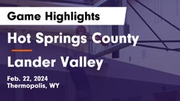 Hot Springs County  vs Lander Valley  Game Highlights - Feb. 22, 2024