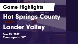 Hot Springs County  vs Lander Valley  Game Highlights - Jan 13, 2017